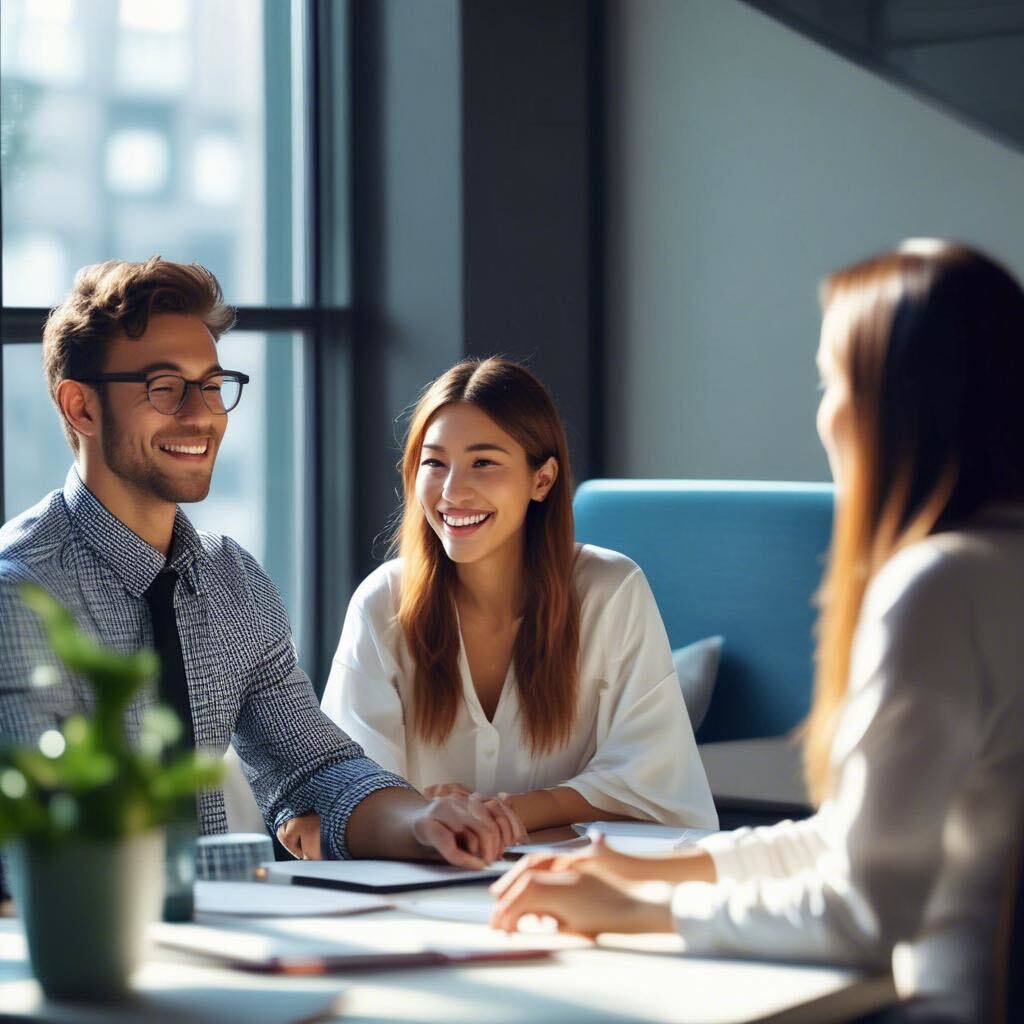Team working in modern office