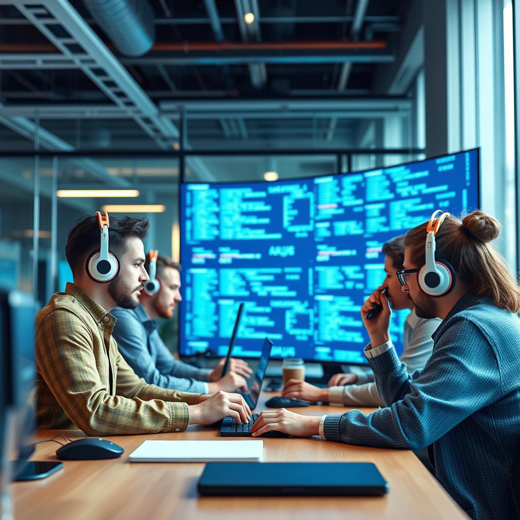 Team of developers collaborating